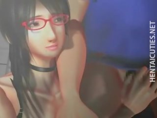 Seductress 3d animasi pecandu muda wanita memberikan fellatio