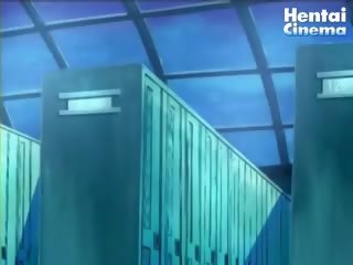 Mokre hentai laska dostaje pieprzony w the locker-room