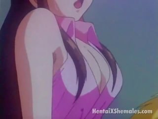 Hawt blond anime transsexuál satie a shim`s veľký schlong na ju knees