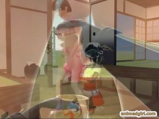 3D Japanese animated shemale gets handjob