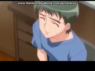 Anime tini adolescent vezet tréfa fasz -ban ágy