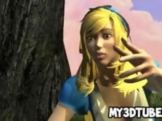 3d kartun alice in wonderland gets licked and fucked