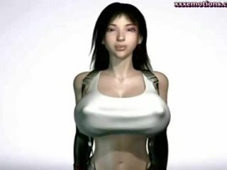 Animated chick with massive breasts