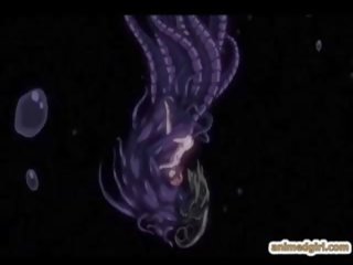 Delightful animat studente prins și insurubata de tentacles monstru