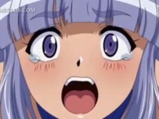 Krūtainas anime mīļotā fucked sunītis stils izpaužas jizzed par viņai pakaļa