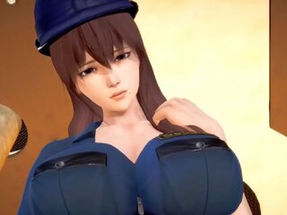 Policewoman nagtatrabaho may pag-ibig tatlong-dimensiyonal hentai animnapu't siyam