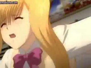 Deity anime blonde doing deepthroath