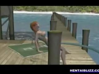 3d animated cartoon streetwalker Rough fucked by snake monster