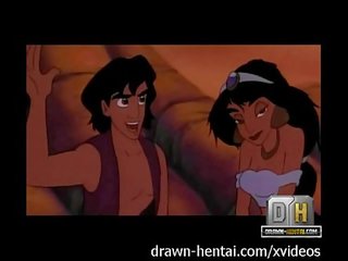 Aladdin възрастен клипс - плаж възрастен видео с жасмин