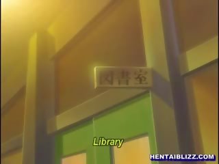 Cordada hentai chica duro poking en la biblioteca habitación