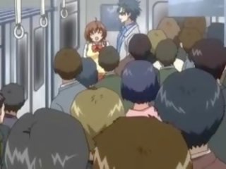 Mamalhuda hentai apanhada com não ticket fica fodido em o comboio