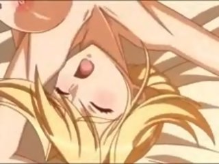Blondinka anime minx with round süýji emjekler