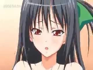 Anime hottie duke të saj tullac kuçkë i mbushur me peter