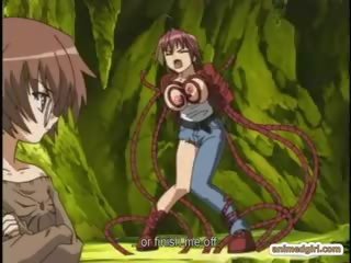 Caught Anime Gets Squeezed Her Tits By Tentacles