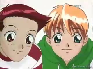 Hentai anime tutor związanie przez niegrzeczne youths
