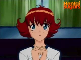 Elite anime redhead pagsusubok upang kumuha ang entire titi sa kanya bibig