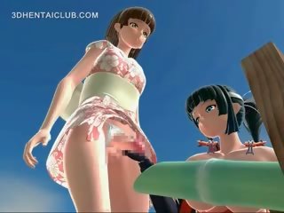 Hentai animen slurps henne fitta juices masturberar