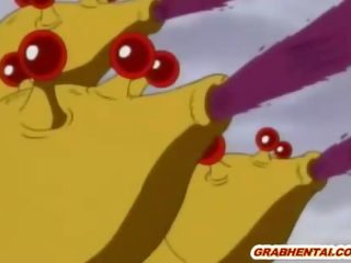 Hentai girls caught and elite drilled by monster tentacles