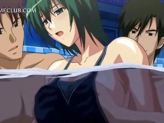 Drie seksueel aroused studs neuken een verrukkelijk anime onder