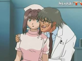 Fascinerende manga sykepleier blir knullet