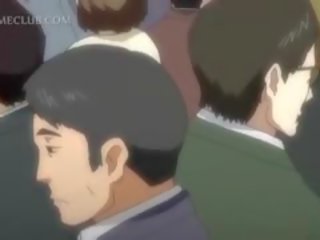 Barmfager anime fanget med ikke ticket blir knullet i den tog