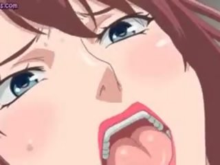 Anime eskorta dostane ústa vyplnený s spermie