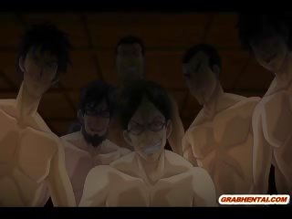 Uly emjekli anime 3 adam fucked and ýüzüne dökülen cummed
