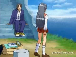 Innocent Hentai School stunner Seducing Her Coed