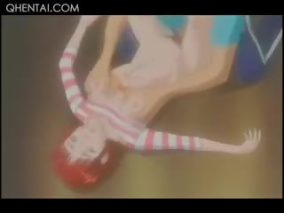 Virgin Hentai Redhead beauty Gets Twat Smashed And Squirts