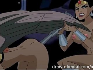 Justice league hentai - dalawa chicks para batman katawan ng poste