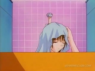 Sensuale hentai siren fantasizing për i rritur kapëse në dush