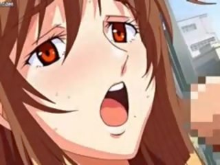 Velký boobed anime dostane ústa v prdeli