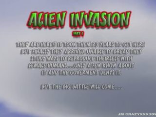 3d animação alienígena invasion