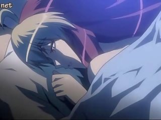 Blondýnka anime nymfomanka bere obrovský penis