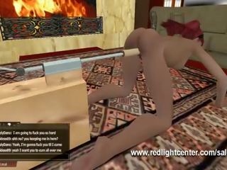 Interracial Virtual adult clip Between A White And Black Avatar