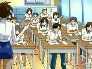 Anime skola skolotāja uz īss svārki filmas vāvere